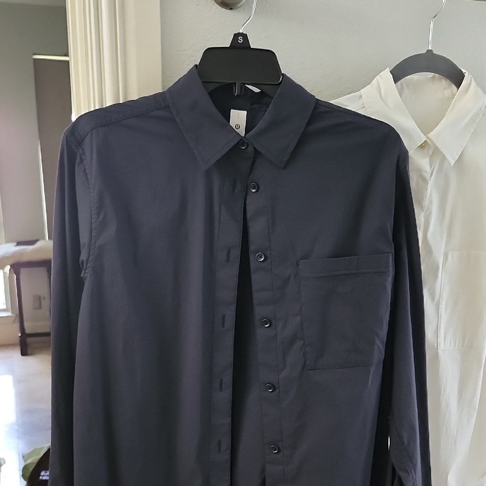 Lululemon Athletica Black Button Down Shirt